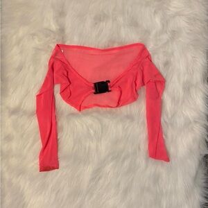 Pink Mesh Long Sleeve Top Rave Festival